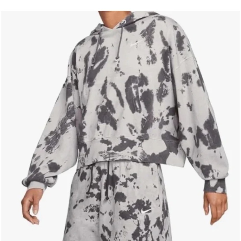 Gray Tie-Dye Nike Women's Acid Wash Oversized hoodie S casual spring classic